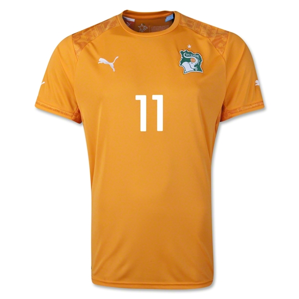 14-15 Ivory Coast Home DROGBA Soccer Jersey - Click Image to Close